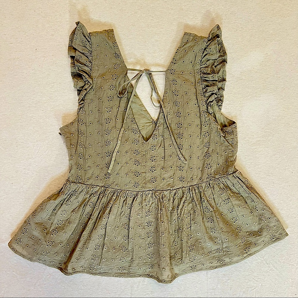 Anna grace women’s top green baby doll shirt